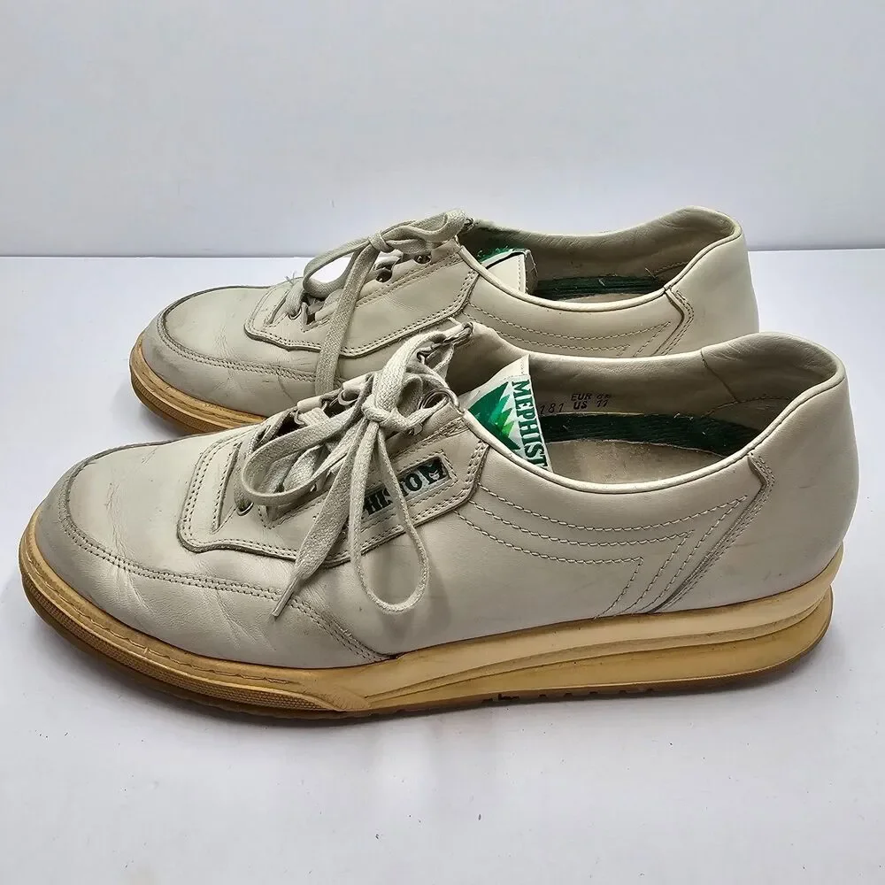Mephisto Match Leather Oxford Walking Shoes Womens 11 Ivory Bone Trainer Sneaker